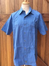 Shirt short sleeve blue square - Large