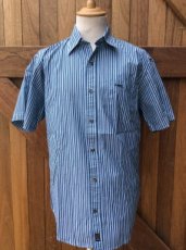 Shirt short sleeve striped blue - Large