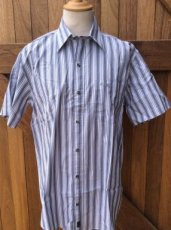 Shirt short sleeve striped grey - Large Shirt short sleeve striped grey - Large